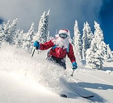 santa skiing 232x212