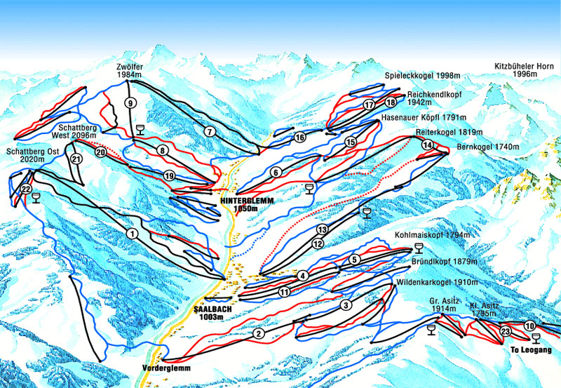 Saalbach-ski-piste-map