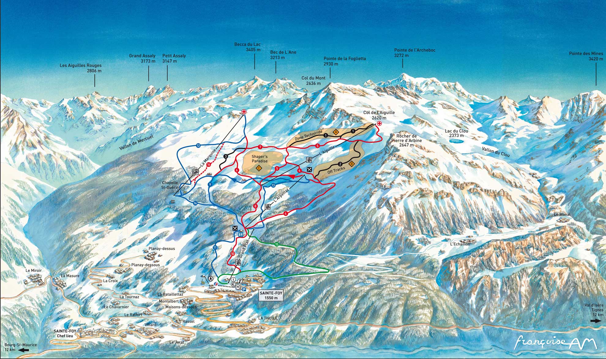 Sainte Foy piste map